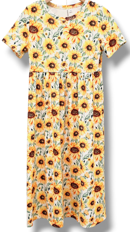 5T Willow Ribbed Knit Sunflower Dress