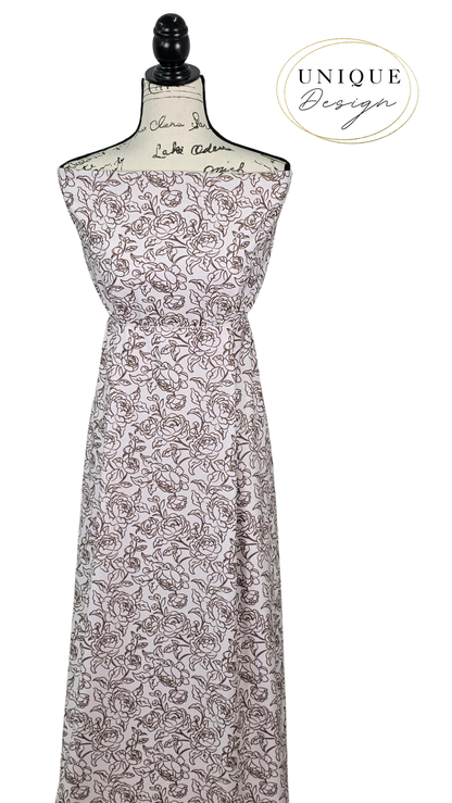* Unique Design * Swiss Dot Knit Whispering Blooms Brown