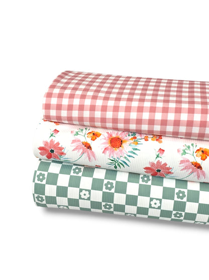 Poly Crepe Seaside Gingham Melon