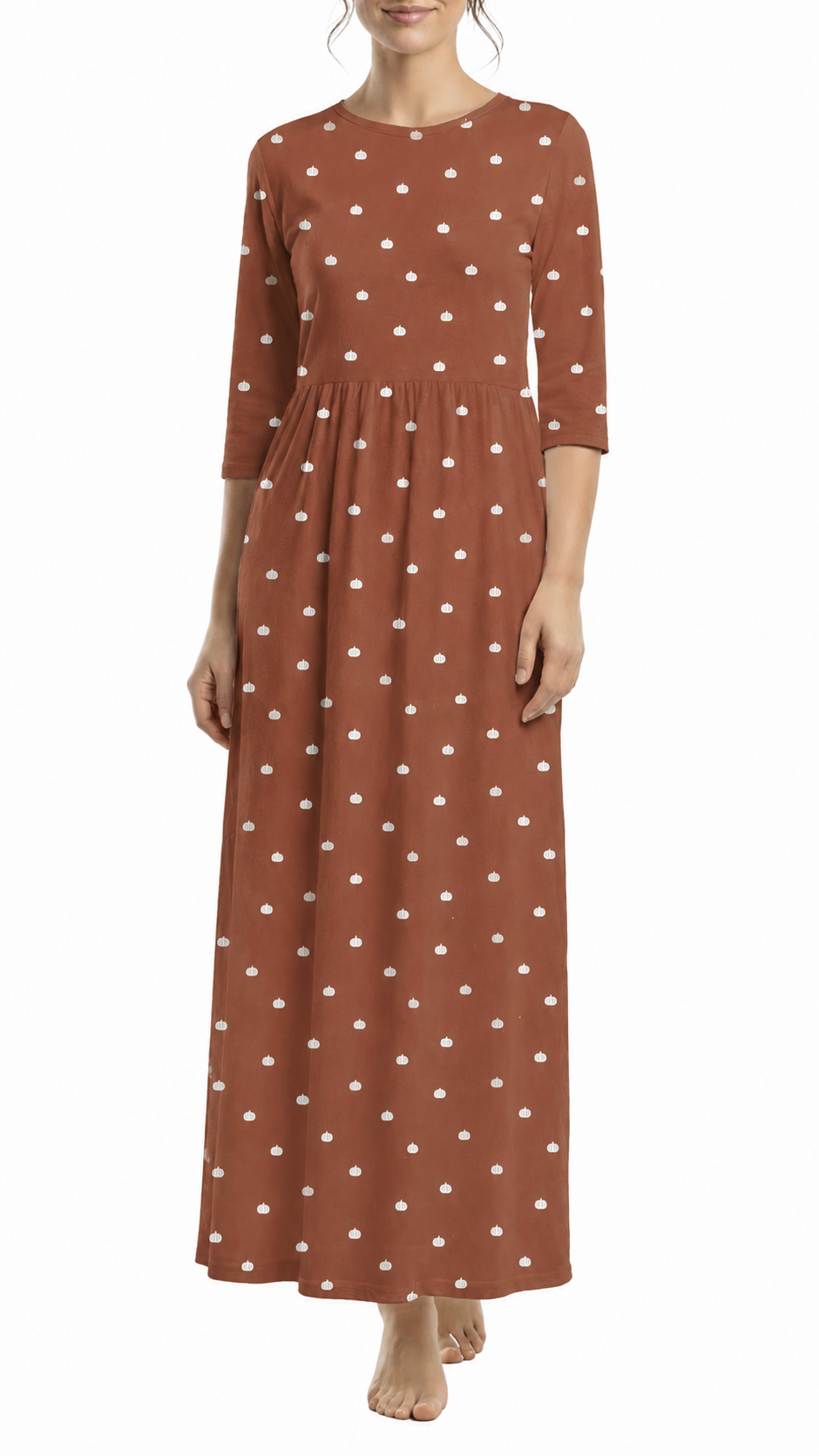 *Unique Design* Cotton Muslin Pumpkin Patch Cinnamon