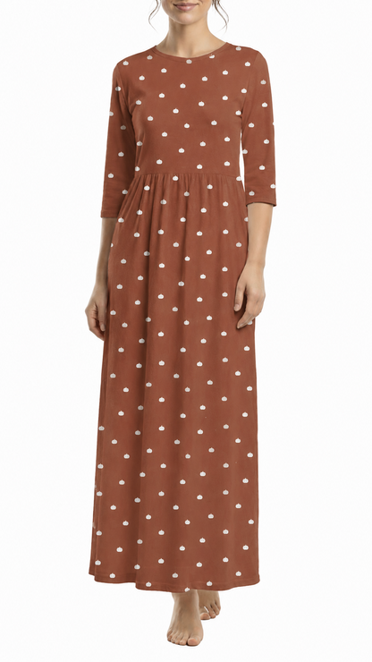 *Unique Design* Cotton Muslin Pumpkin Patch Cinnamon