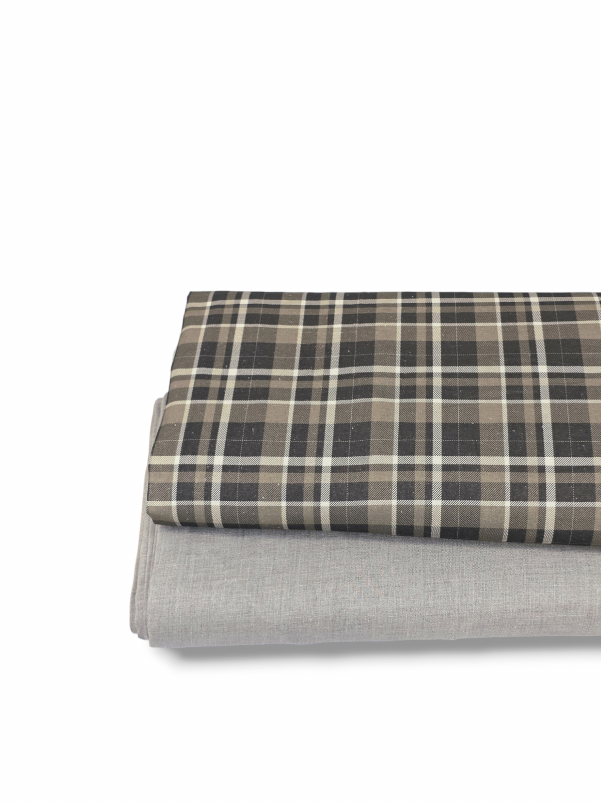 Cotton Linen Rustic Plaid Brown