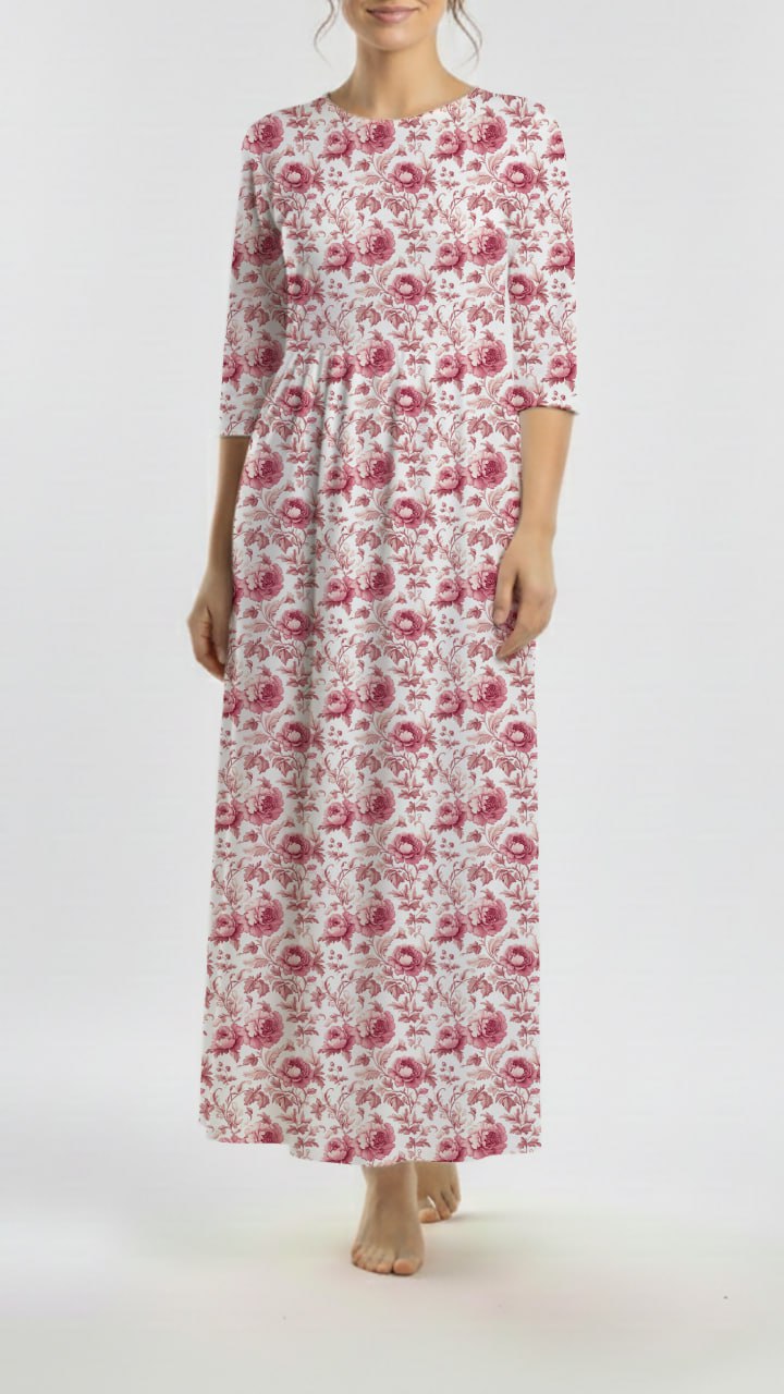 *Unique Design* Ribbed Knit Cotton Feel Romantic Rose Garland