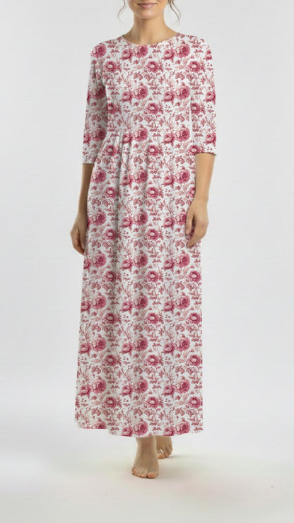 *Unique Design* Ribbed Knit Cotton Feel Romantic Rose Garland