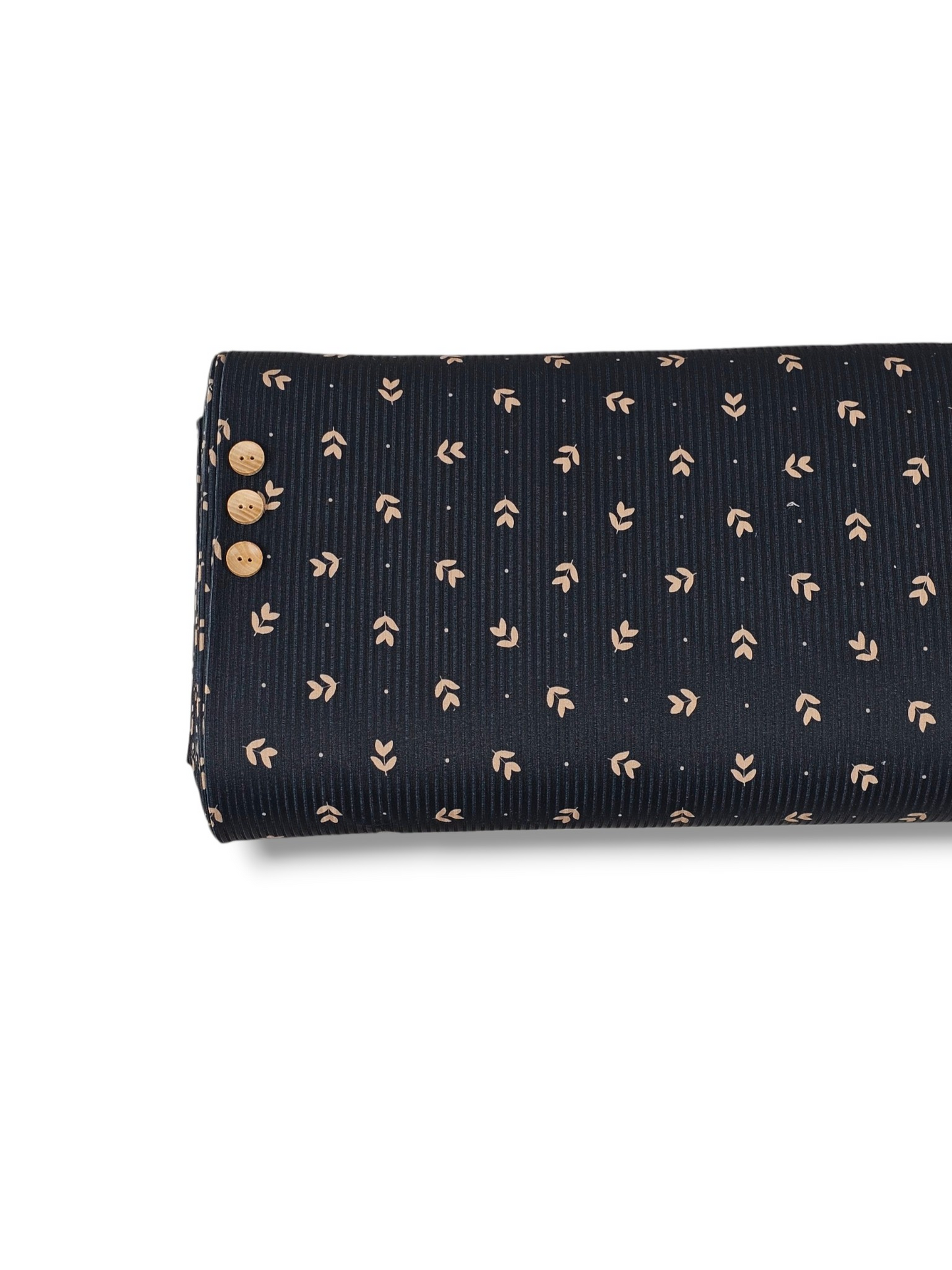 * Unique Design * Willow Ribbed Knit Moonlit Sprigs Black