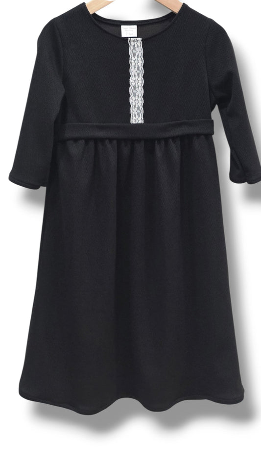 2-3 Yr Solid Knit Black Dress