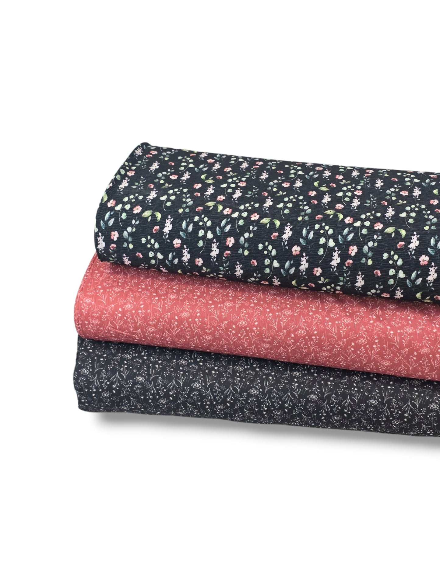 *Unique Design* Crinkled Crepe Whispering Midnight Blooms