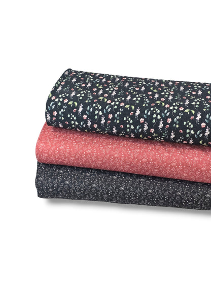 *Unique Design* Crinkled Crepe Whispering Midnight Blooms
