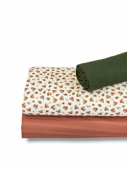 * Unique Design * Swiss Dot Knit Autumn Posies