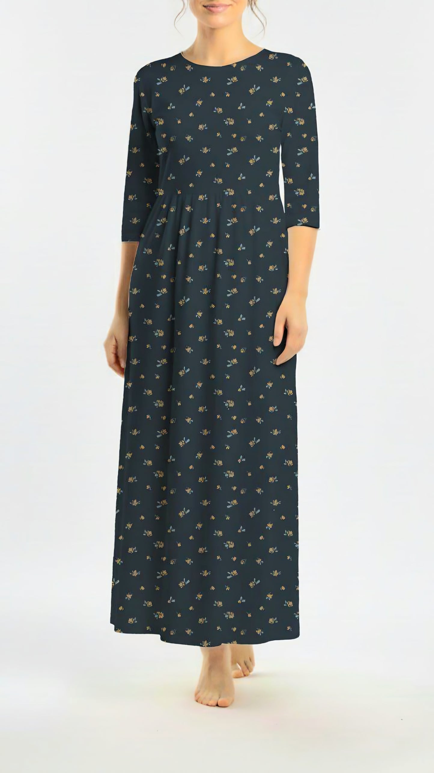 *Unique Design* Cloud Poly Farmstead Florals Navy