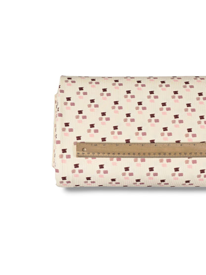 * Unique Design * Willow Ribbed Knit Canvas Strokes Pink