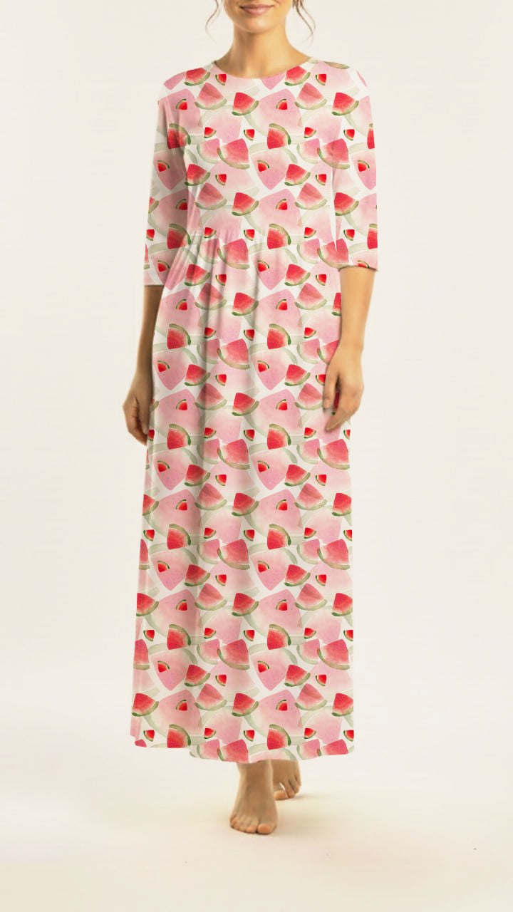 * Unique Design * Ribbed Knit Cotton Feel Watermelon Explosion White