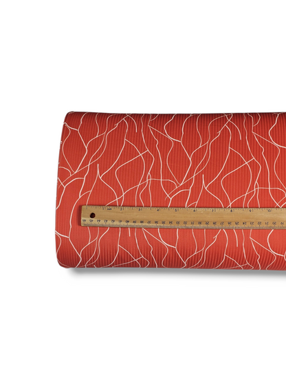*Unique Design* Willow Ribbed Knit Geometric Sketch Coral