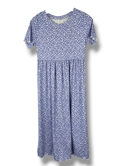 Size 5 Ribbed Knit Cottage Petals Periwinkle