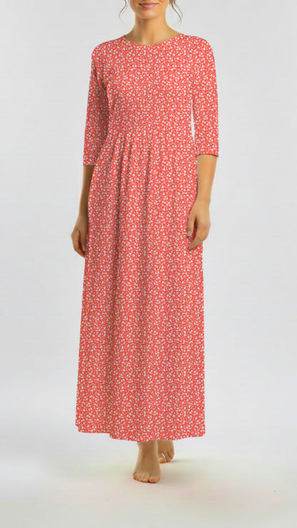 *Unique Design* Willow Ribbed Knit Ditsy Bloom Coral