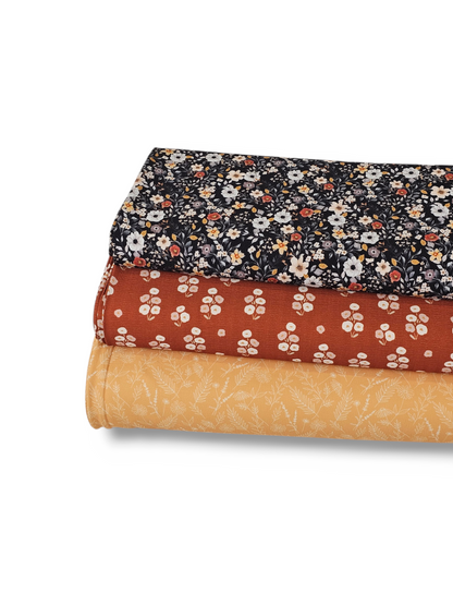 Poly Crepe Midnight Blooms Black
