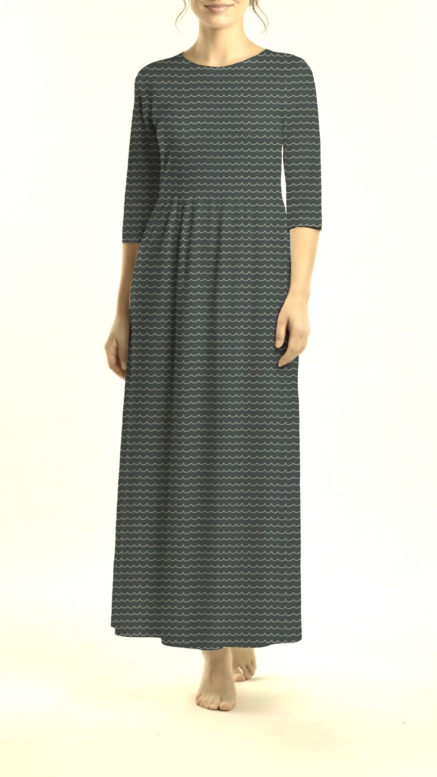 *Unique Design* Willow Ribbed Knit Coastal Wave Charcoal