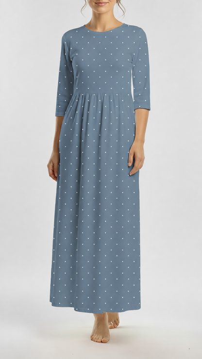 *Unique Design* Crinkled Crepe Moonlit Sparkle Dusty Teal