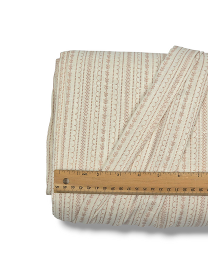 * Unique Design * Linen Botanical Stitch Beige