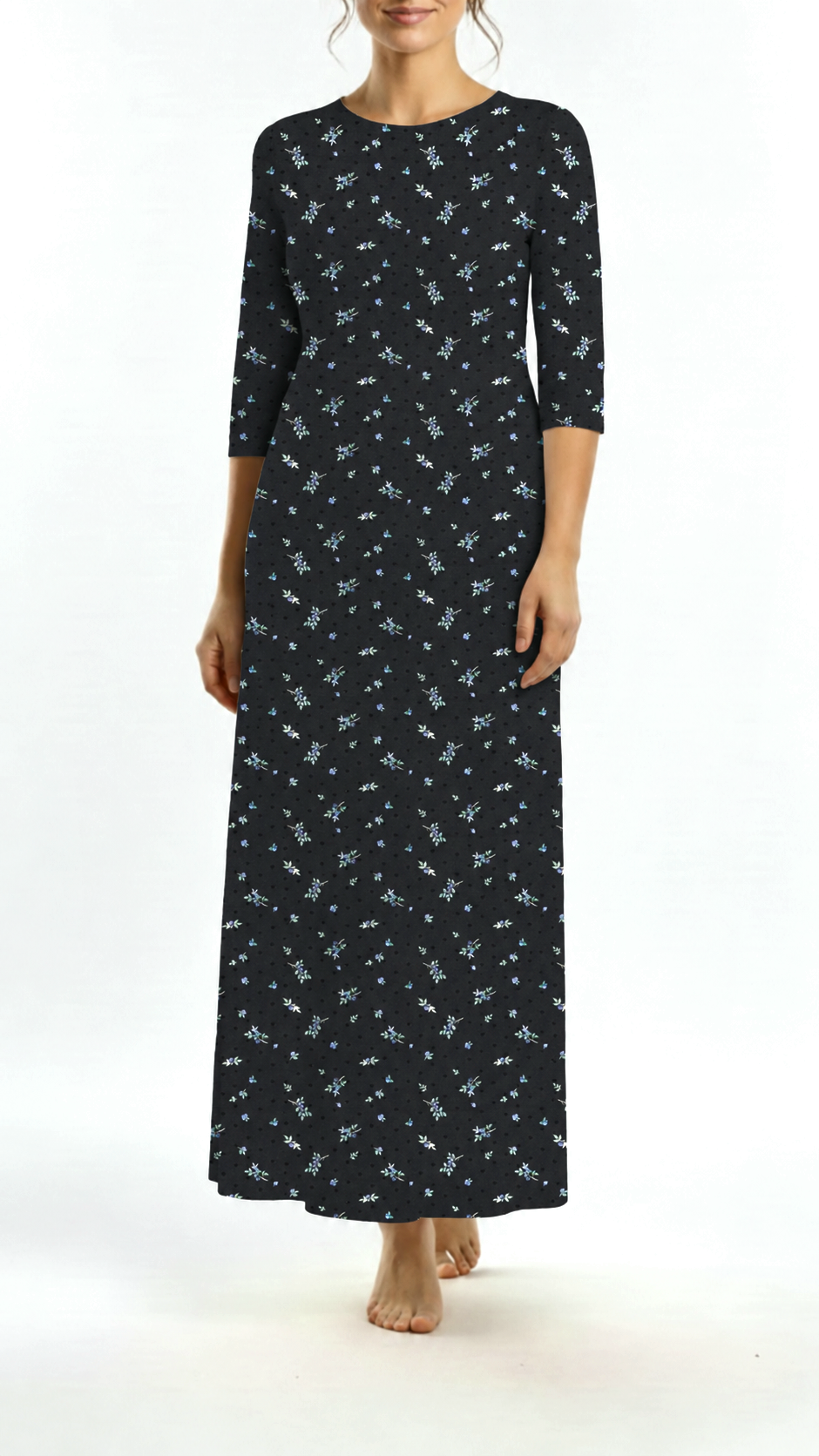 *Unique Design* Swiss Dot Knit Vintage Blueberry Black