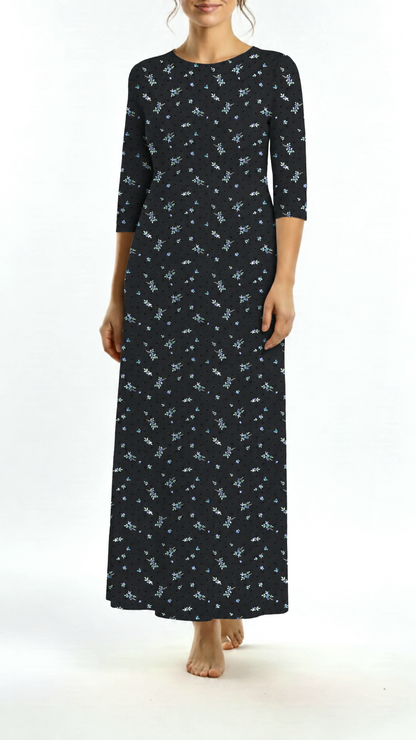 *Unique Design* Swiss Dot Knit Vintage Blueberry Black