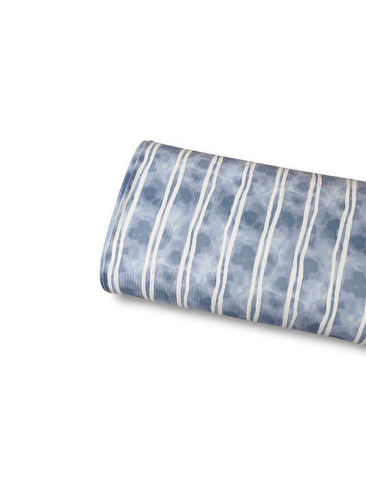 *Unique Design* Willow Ribbed Knit Watercolor Stripes Blue
