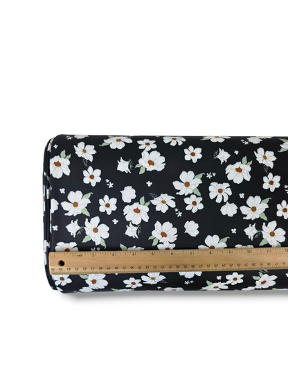 * Unique Design * Tricot Knit Cottage Daisy Black