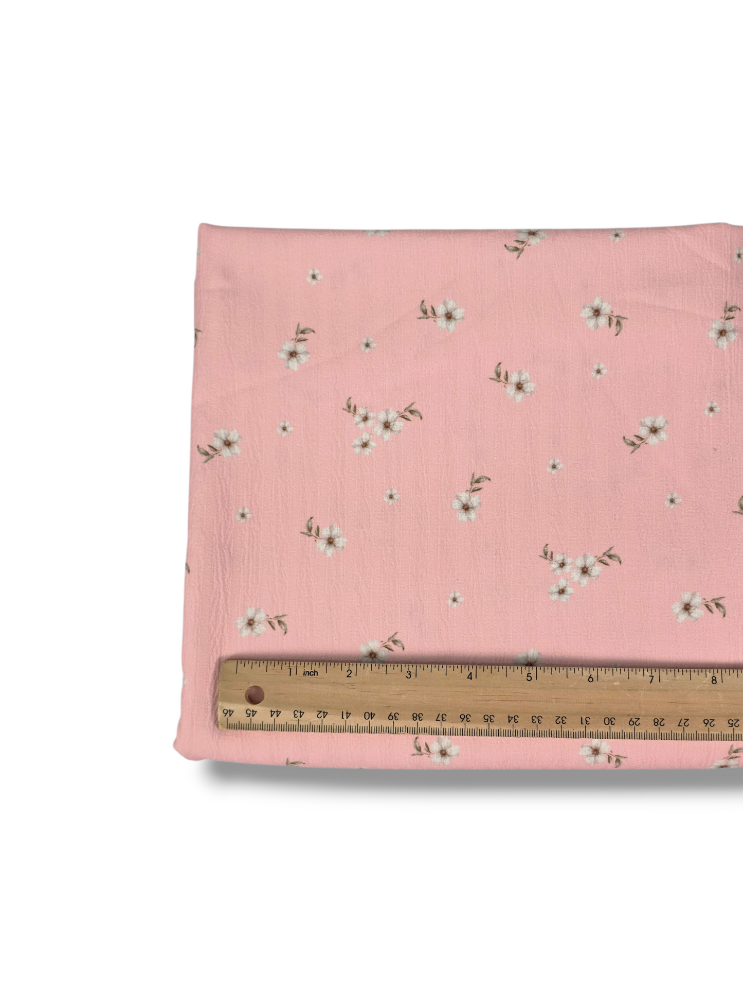 Poly Crepe Dainty Blossoms Pink