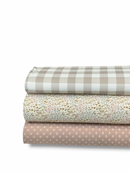 * Unique Design * Pointelle Simple Gingham Tan