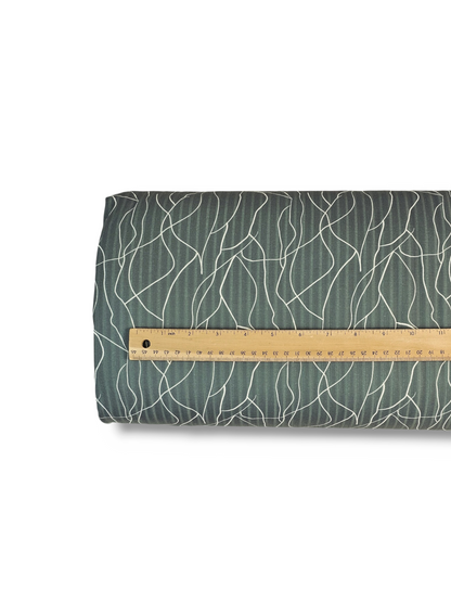* Unique Design * Ribbed Knit Cotton Feel Geometric Sketch Pine Green