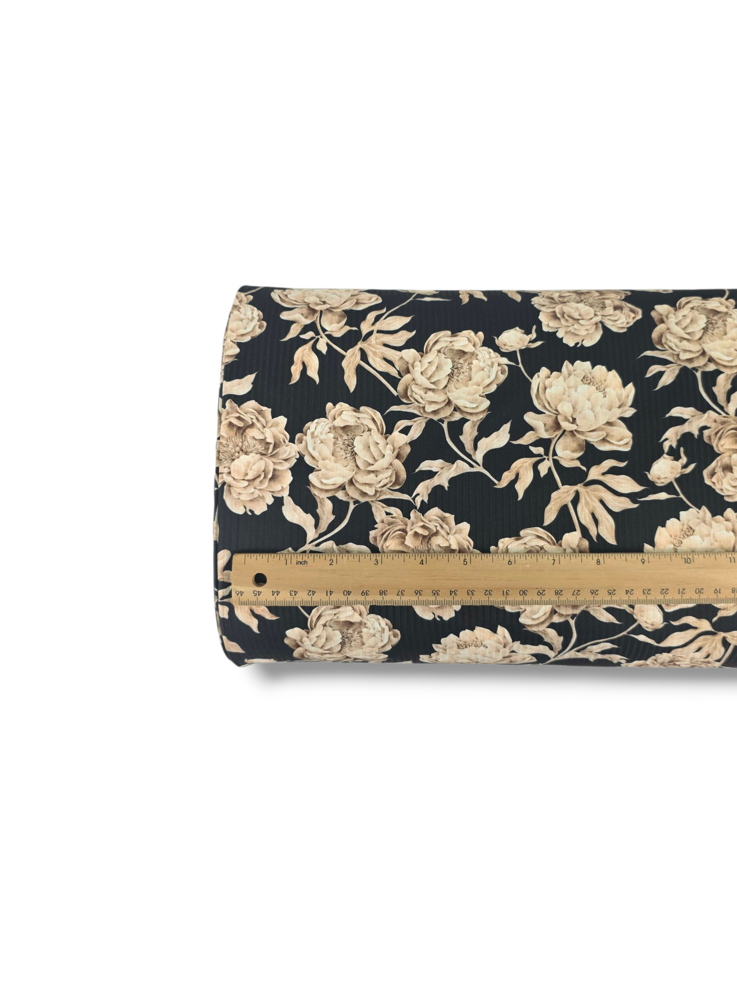 * Unique Design * Willow Ribbed Knit Rustic Floral Black