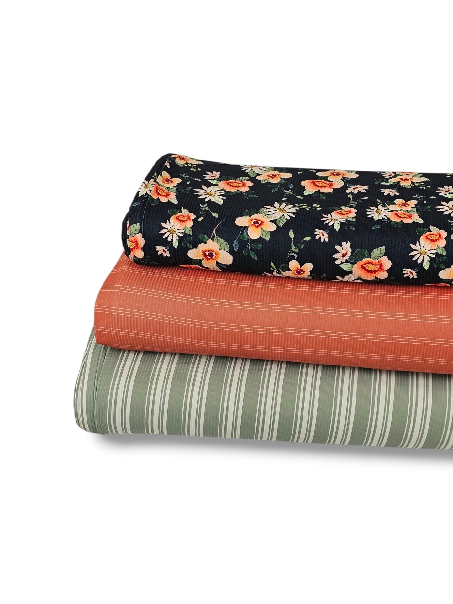 * Unique Design * Willow Ribbed Knit Heritage Stripe Rust