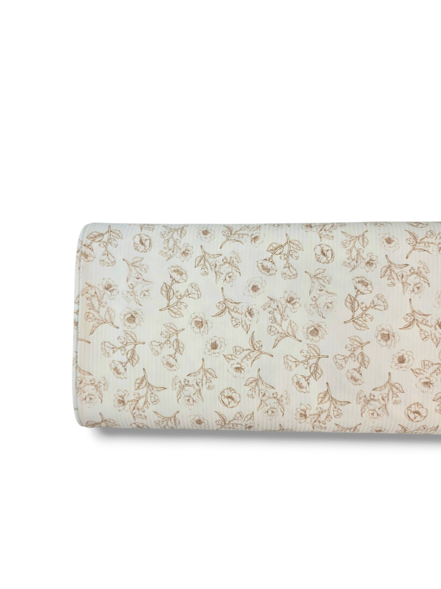 * Unique Design * Willow Ribbed Knit Antique Wildflowers White