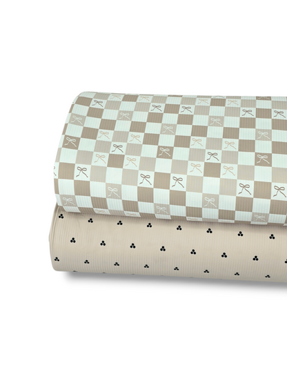 * Unique Design * Willow Ribbed Knit Mosaic Dots Sand Tan