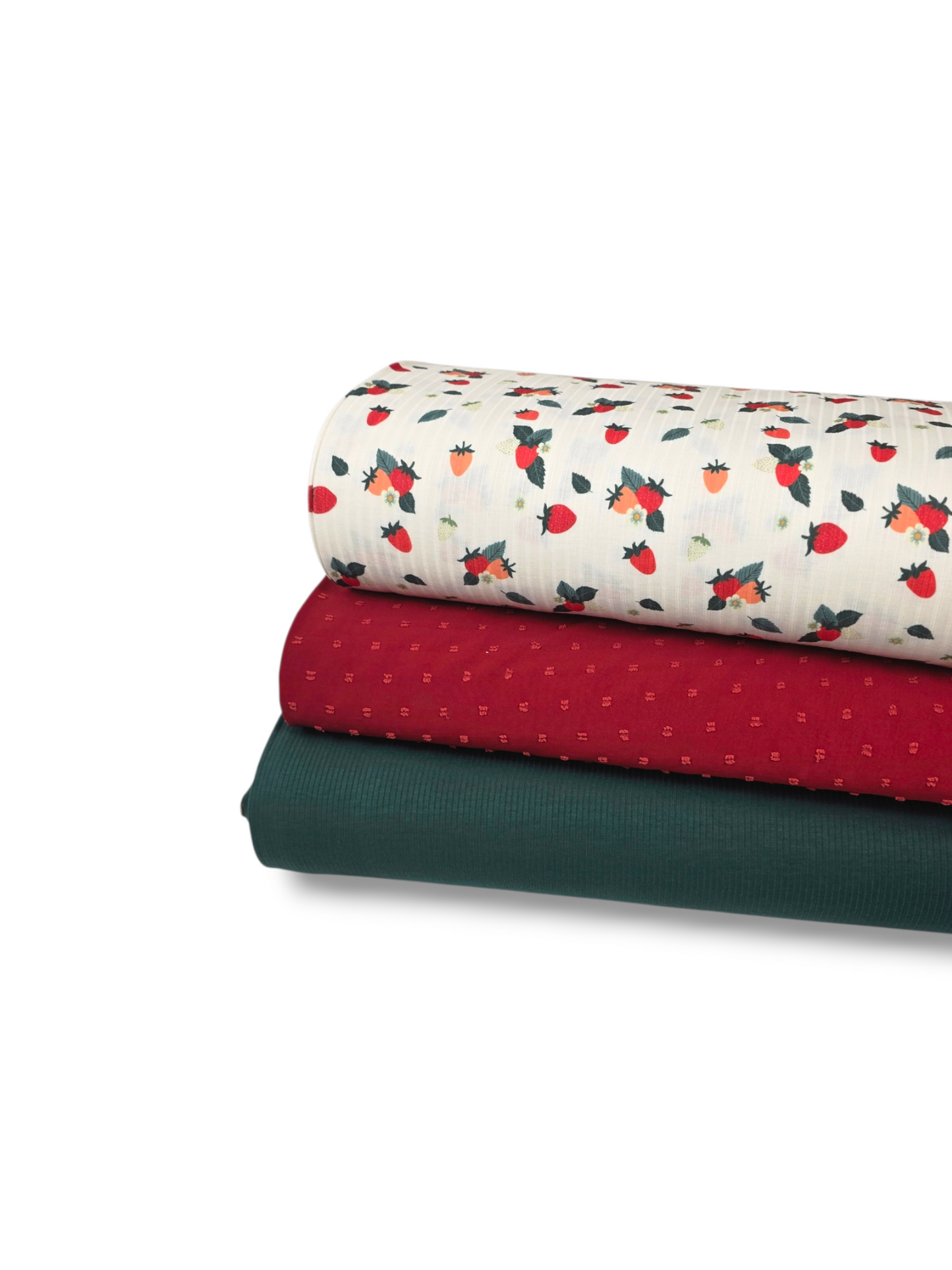 *Unique Design* Ribbed Knit Cotton Feel Sweet Berry Bliss White