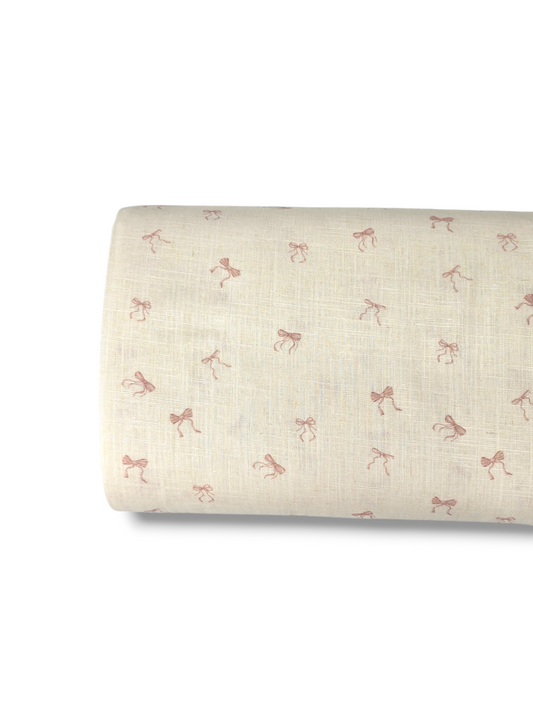 * Unique Design * Linen Vintage Ribbon White & Pink