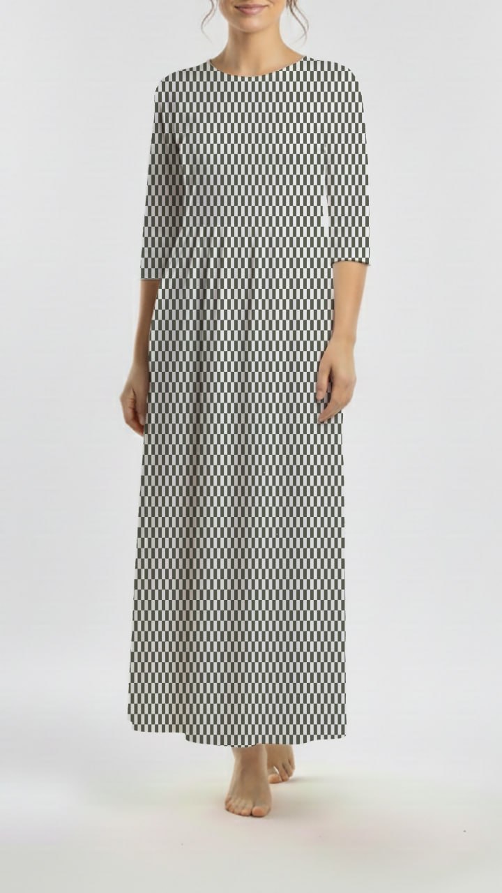 * Unique Design * Pointelle Modern Grid Olive