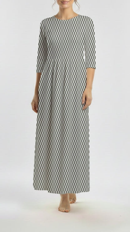 * Unique Design * Pointelle Modern Grid Olive