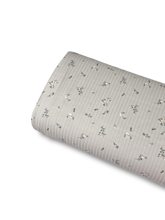 *Unique Design* Ribbed Knit Cotton Feel Gentle Garden Gray