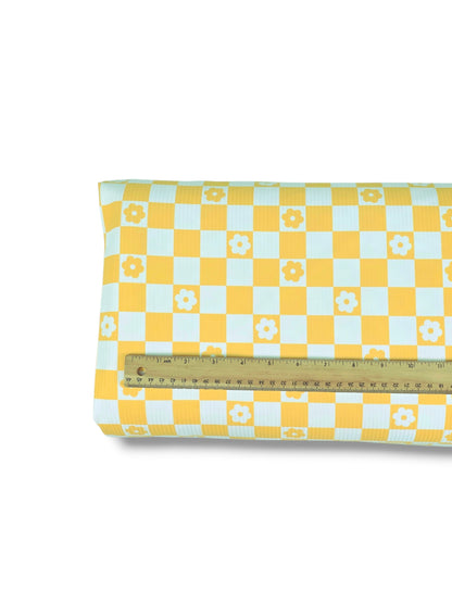 *Unique Design* Willow Ribbed Knit Garden Check Sunshine