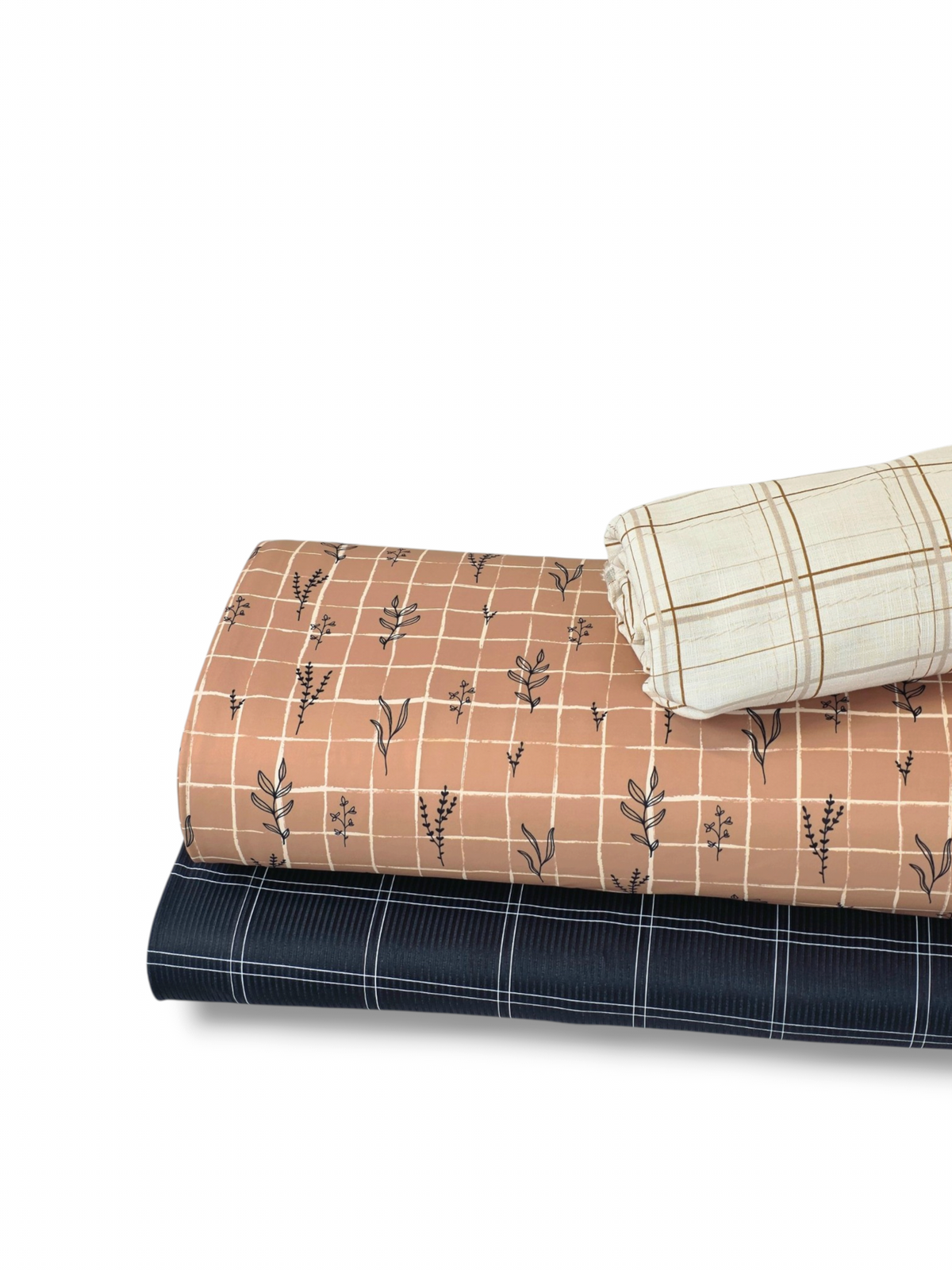 *Unique Design* Tricot Knit Modern Stem Grid Terracotta
