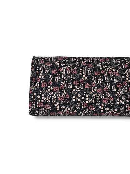 * Unique Design * Crinkled Crepe Simple Blooms Mauve|Black