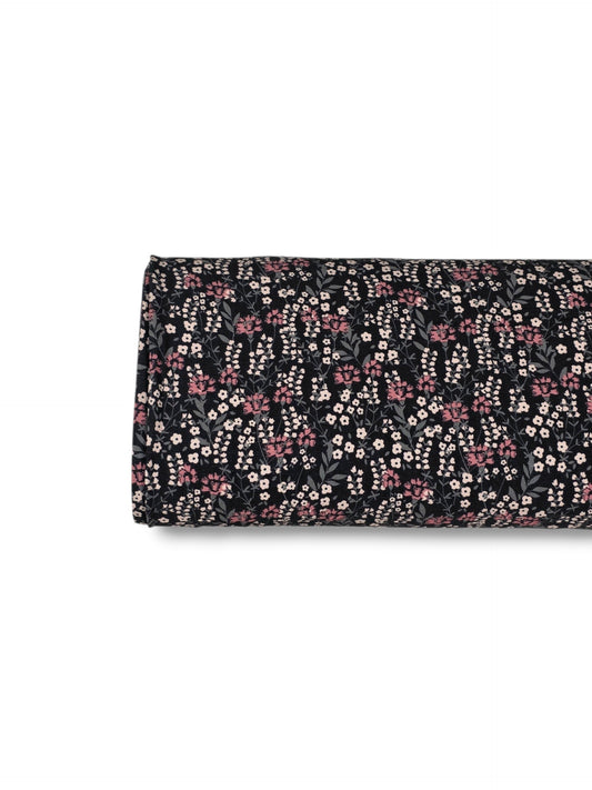 * Unique Design * Crinkled Crepe Simple Blooms Mauve|Black