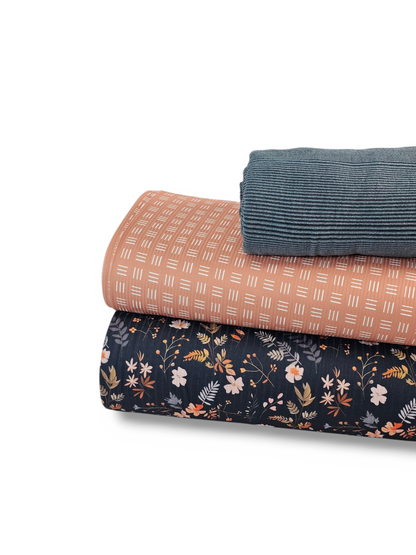 *Unique Design* Ribbed Knit Cotton Feel Fun Fall Floral