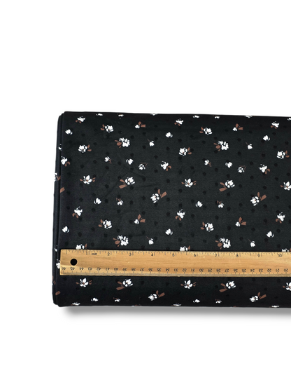 *Unique Design* Swiss Dot Knit Farmstead Florals Black