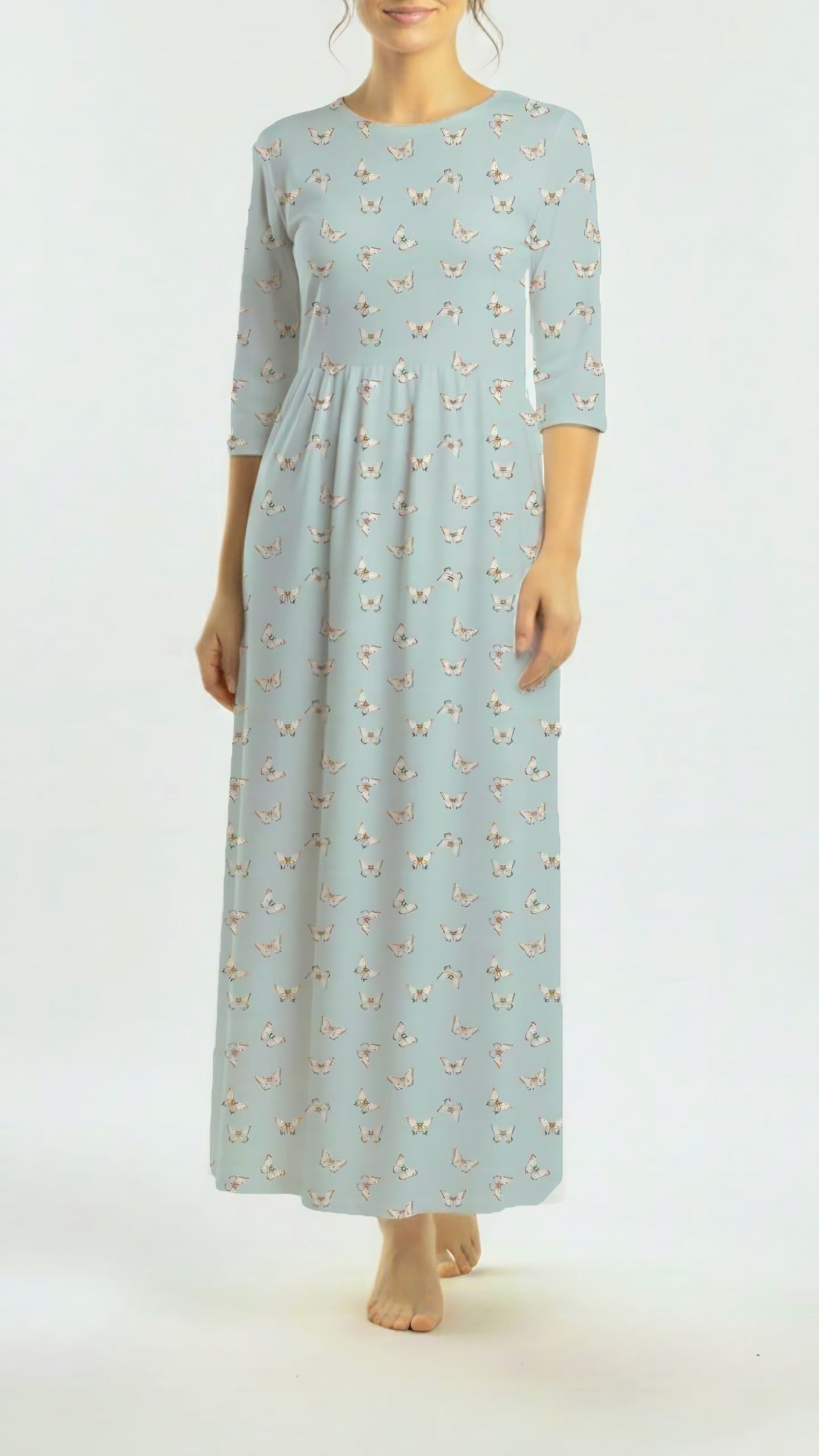 *Unique Design* Swiss Dot Knit Butterfly Meadow Mint
