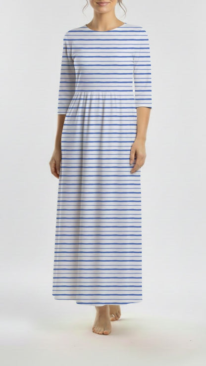 *Unique Design* Willow Ribbed Knit Seaside Stripe Blue