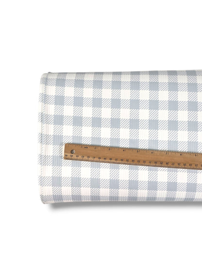 *Unique Design* Willow Ribbed Knit Dusty Blue Gingham