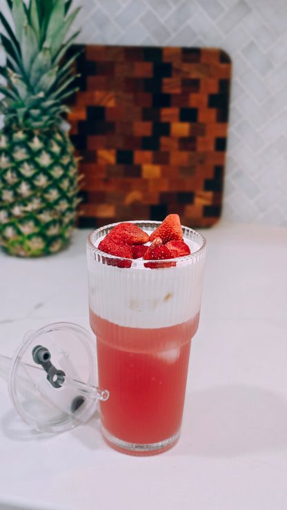 Ribbed Glass Coffee Cups