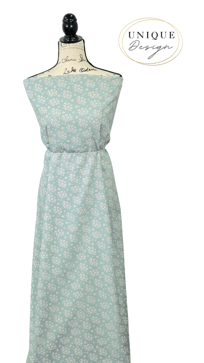 * Unique Design * Poly Breeze Ivory Petal Cadet Blue